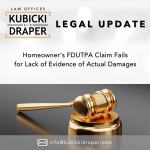 Homeowner's FDUTPA Claim Fails for Lack of Evidence of Actual Damages